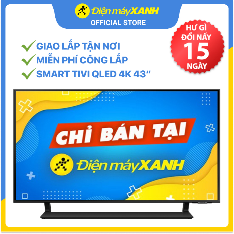 Smart Tivi QLED Samsung 4K 43 inch QA43Q65A Mới 2021