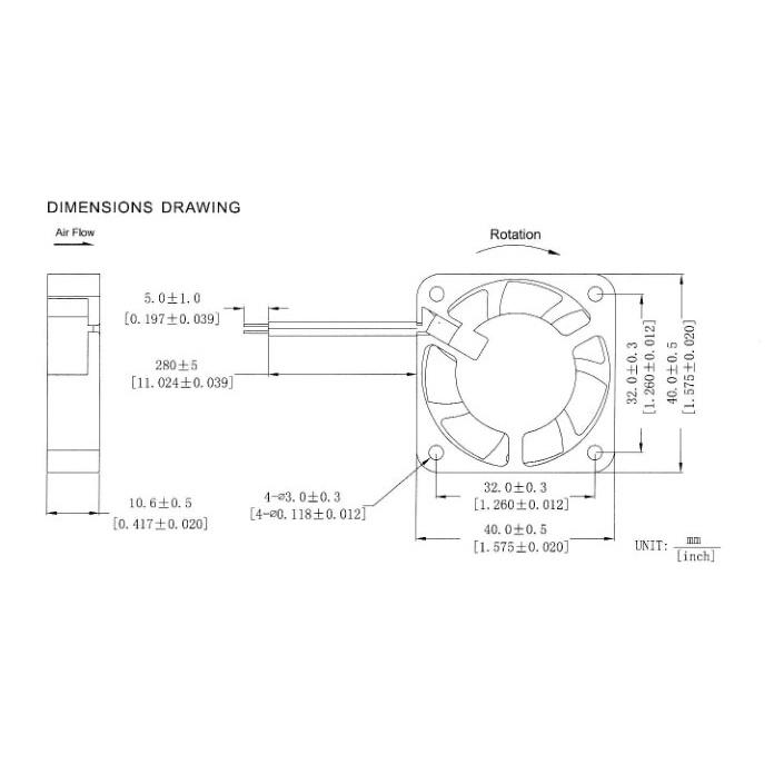 Ready stock 1PCS Gdstime DC Brushless Cooling Fan Cooler 5V 2Pin 4cm 40mm 40x40x10mm 4010