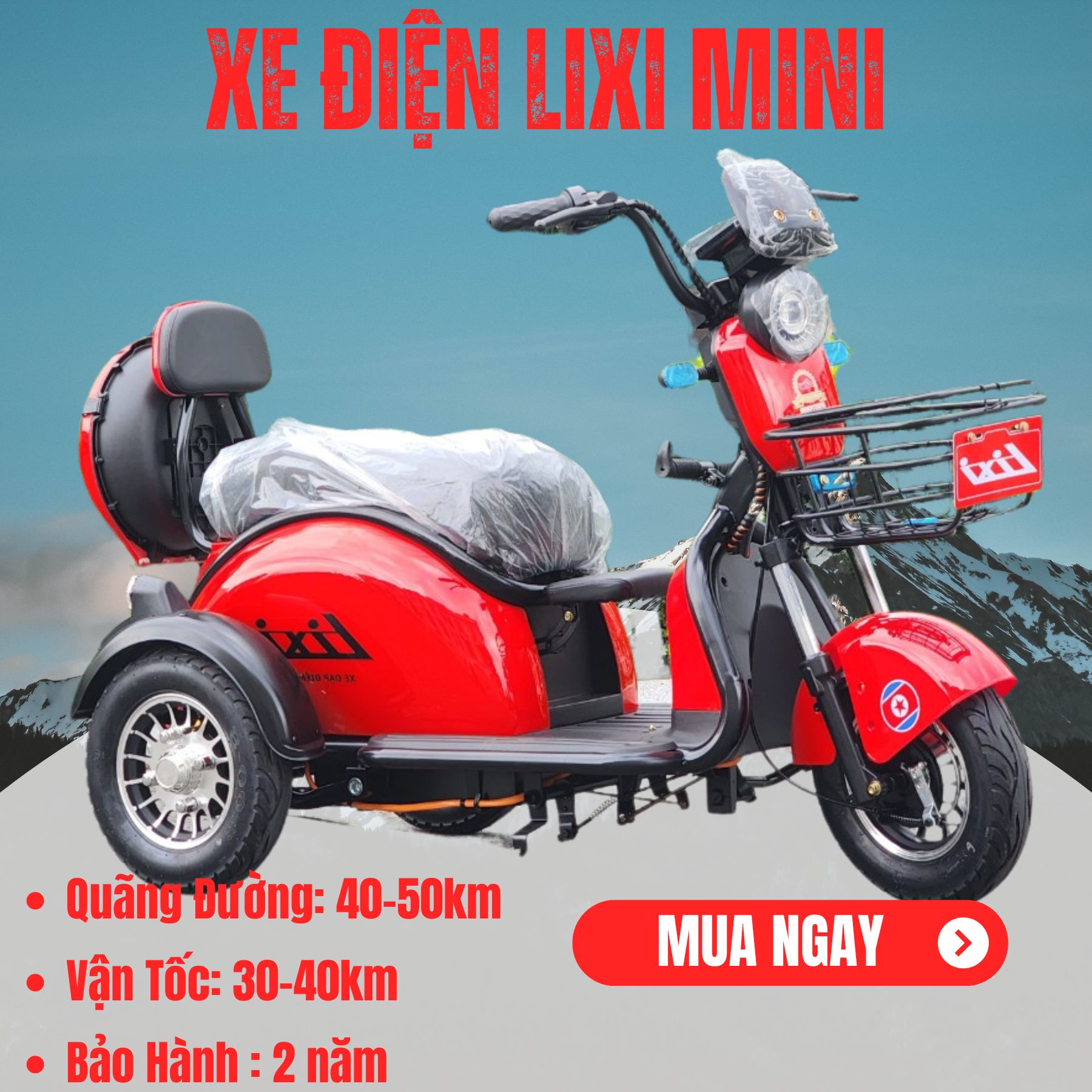 XE 3 BÁNH ĐIỆN LIXI MINI