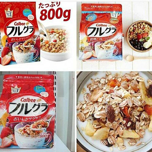 Thùng 6 gói ngũ cốc hoa quả Calbee Nhật Bản