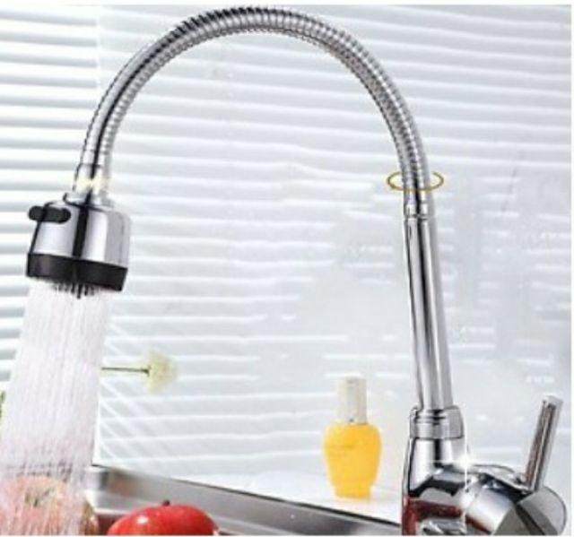 VÒI RỬA CHÉN NÓNG LẠNH INOX 304 - CẦN MỀM XOAY