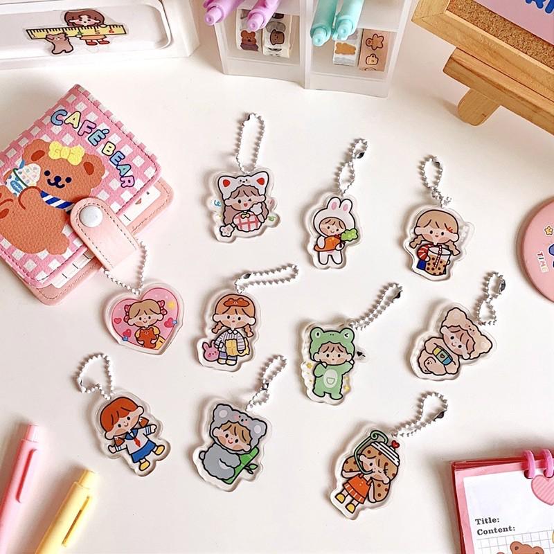 Móc khoá dễ thương đa năng JIYU - Móc khoá phụ kiện trang trí ví Almost Blue Binder Balo Airpod Planner - Cute Keychain