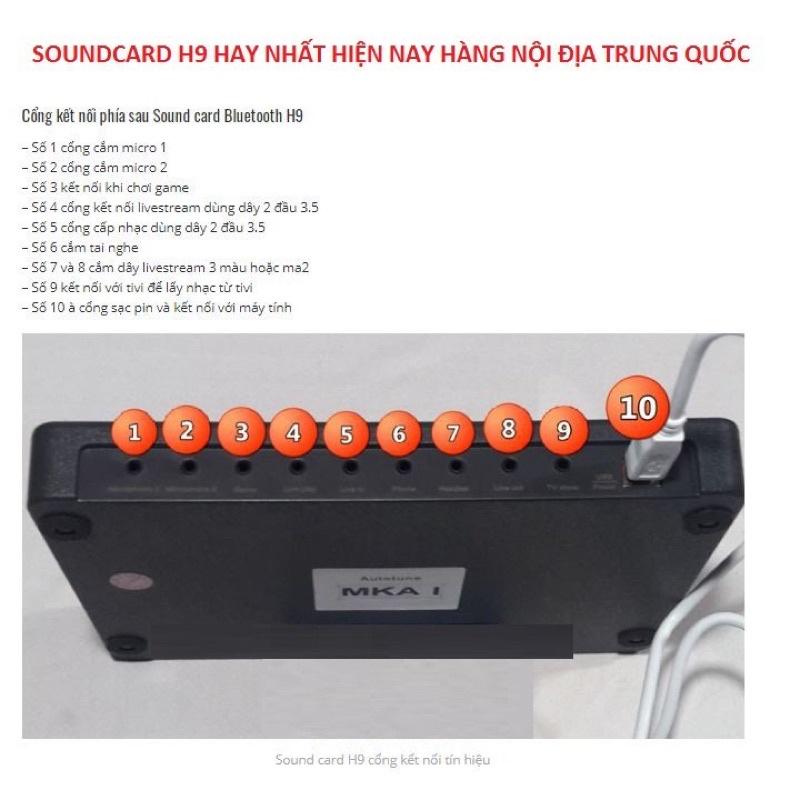 Micro Livestream AQ 220, Sound Card Thu Âm  H9 Bluetooth Siêu Phẩm 2020