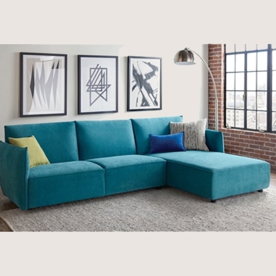 Ghế Sofa Góc L Corner Arni Blue Nhung SFG17