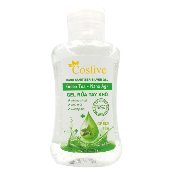 Gel Rửa Tay Khô Hand Sanitizer Silver Coslive 90ml - Green Tea