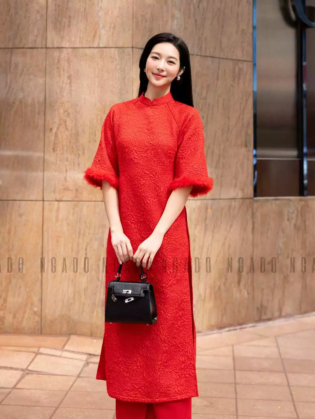 Áo dài Kim Phượng NGADO , áo dài đỏ , áo dài tết