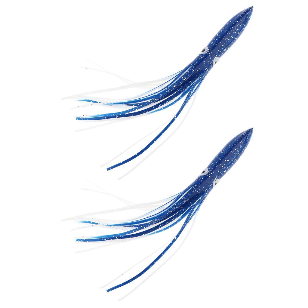 2Pcs Hollow Squid Skirts Soft Plastic Fishing Lures, Lifelike Octopus Bait