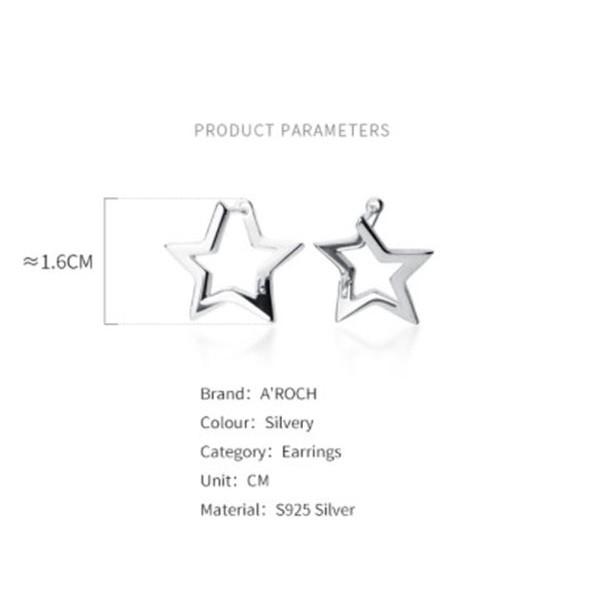 Khuyên tai bạc Ý s925 sao nhỏ 5 cánh lạ mắt G3744 - AROCH Jewelry