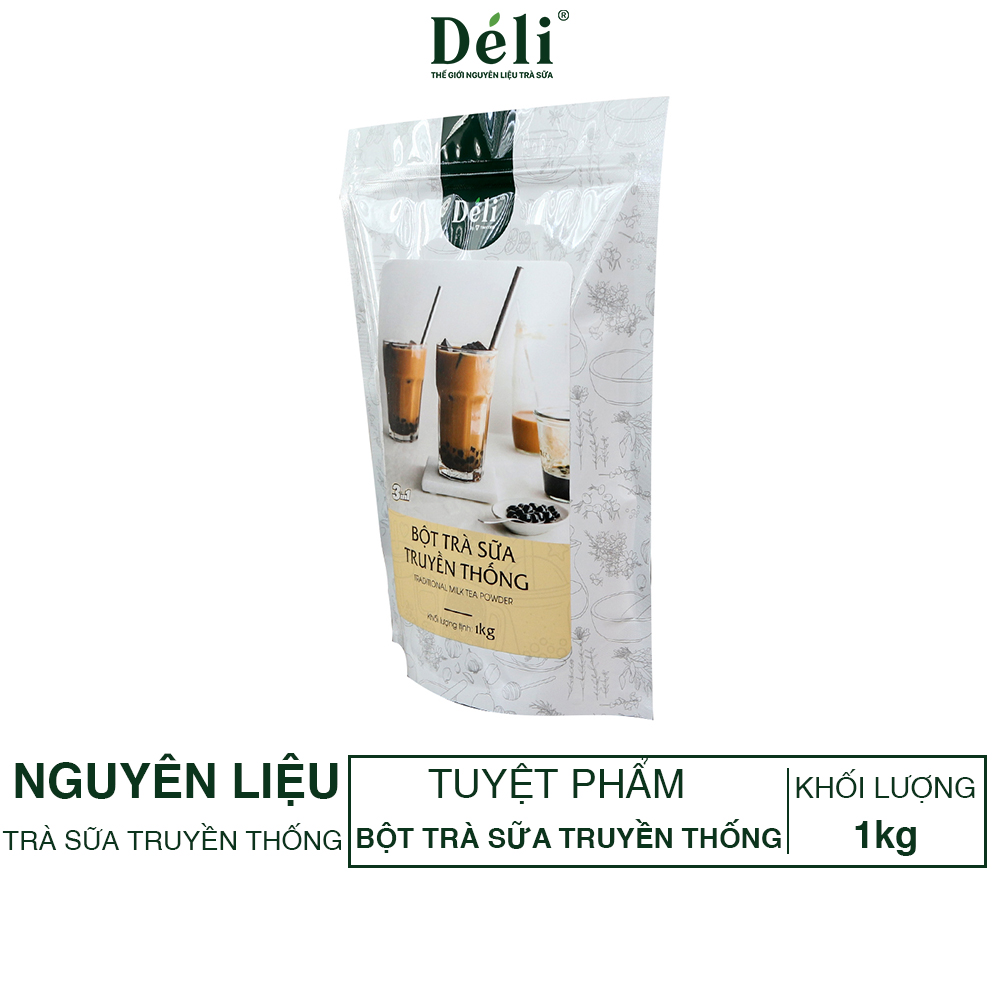 Hình ảnh Bột trà sữa truyền thống 3in1 Déli - 1kg ( 25 ly ) pha chế trà sữa tiện lợi, nhanh chóng