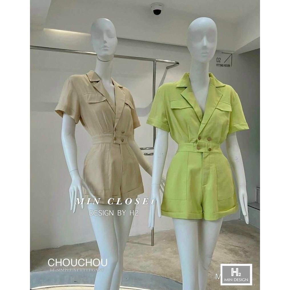 SET BỘ ĐI CHƠI, SET 2 MÓN ÁO SƠ MI CỔ V CÓ VẠT TAY NGẮN PHỐI QUẦN ĐÙI CỰC HOT NHA MẤY NÀNG