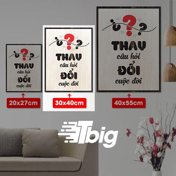 Tranh slogan treo tường TBIG126 - Trang động lực thay đổi câu hỏi đổi cuộc đời