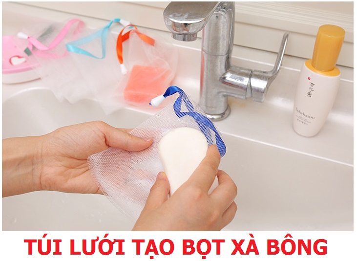 [Combo 20,50,100] Túi Lưới Đựng Xà Bông Tạo Bọt Thần Thánh Dày 2 Lớp Có Dây Treo Siêu Đẹp, Siêu Tiện Dụng - Organicmarket