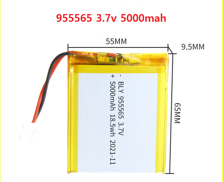 Pin Sạc Lithium Polymer 3.7V 5000mah 955565 Cho tai nghe,loa Mp3 MP4 MP5 GPS PSP Bluetooth hàng mới