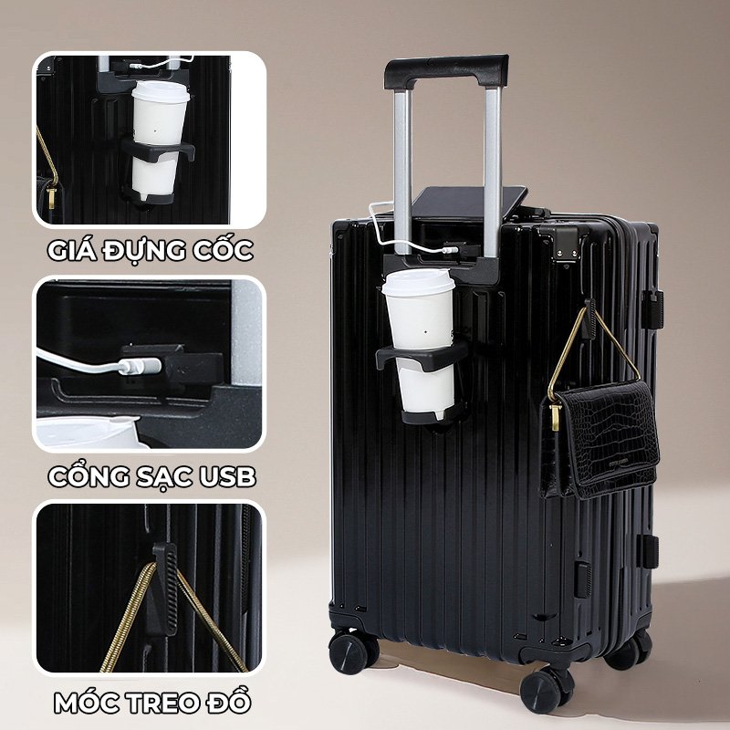 Vali SUNNY SV15 NÂNG CẤP - Vali du lịch, vali khóa kéo thời trang nhựa PC + ABS bảo hành 5 năm