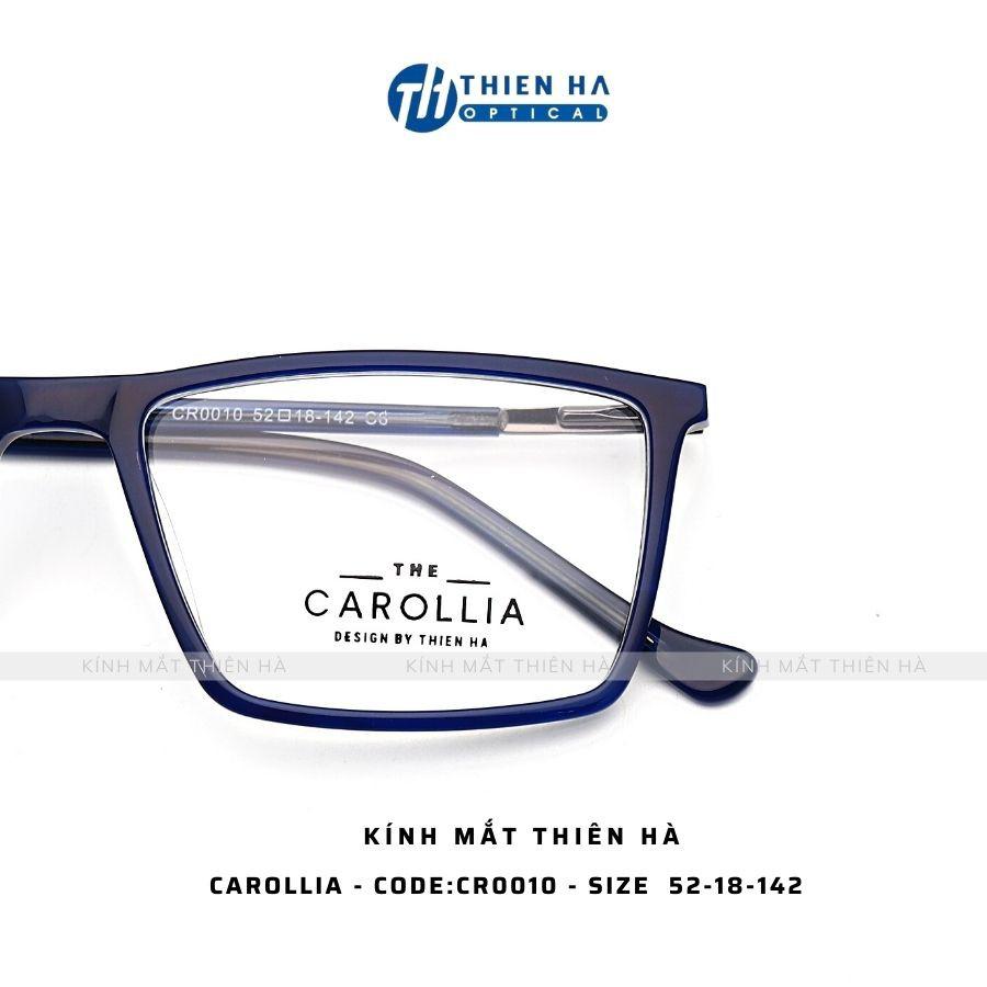 Gọng kính vuông nam nữ cao cấp Thiên Hà OPTICAL chất liệu nhựa ACETATE càng METAL size vừa và nhỏ dễ đeo CAROLLIA CR0010