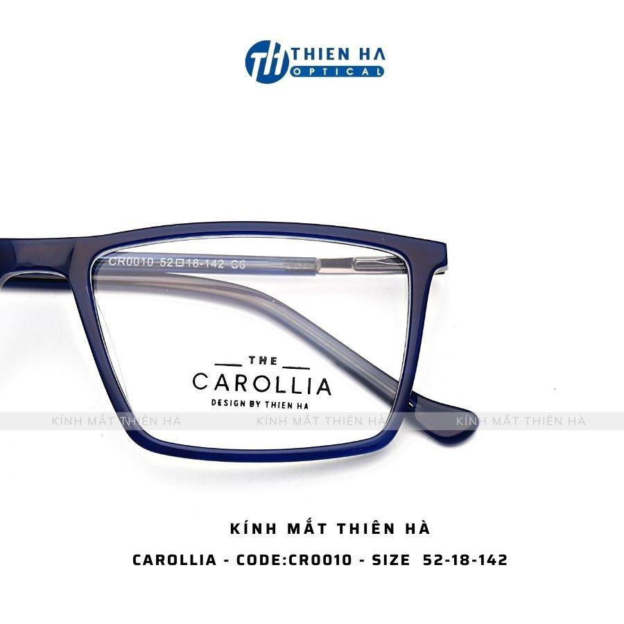 Gọng kính vuông nam nữ cao cấp Thiên Hà OPTICAL chất liệu nhựa ACETATE càng METAL size vừa và nhỏ dễ đeo CAROLLIA CR0010