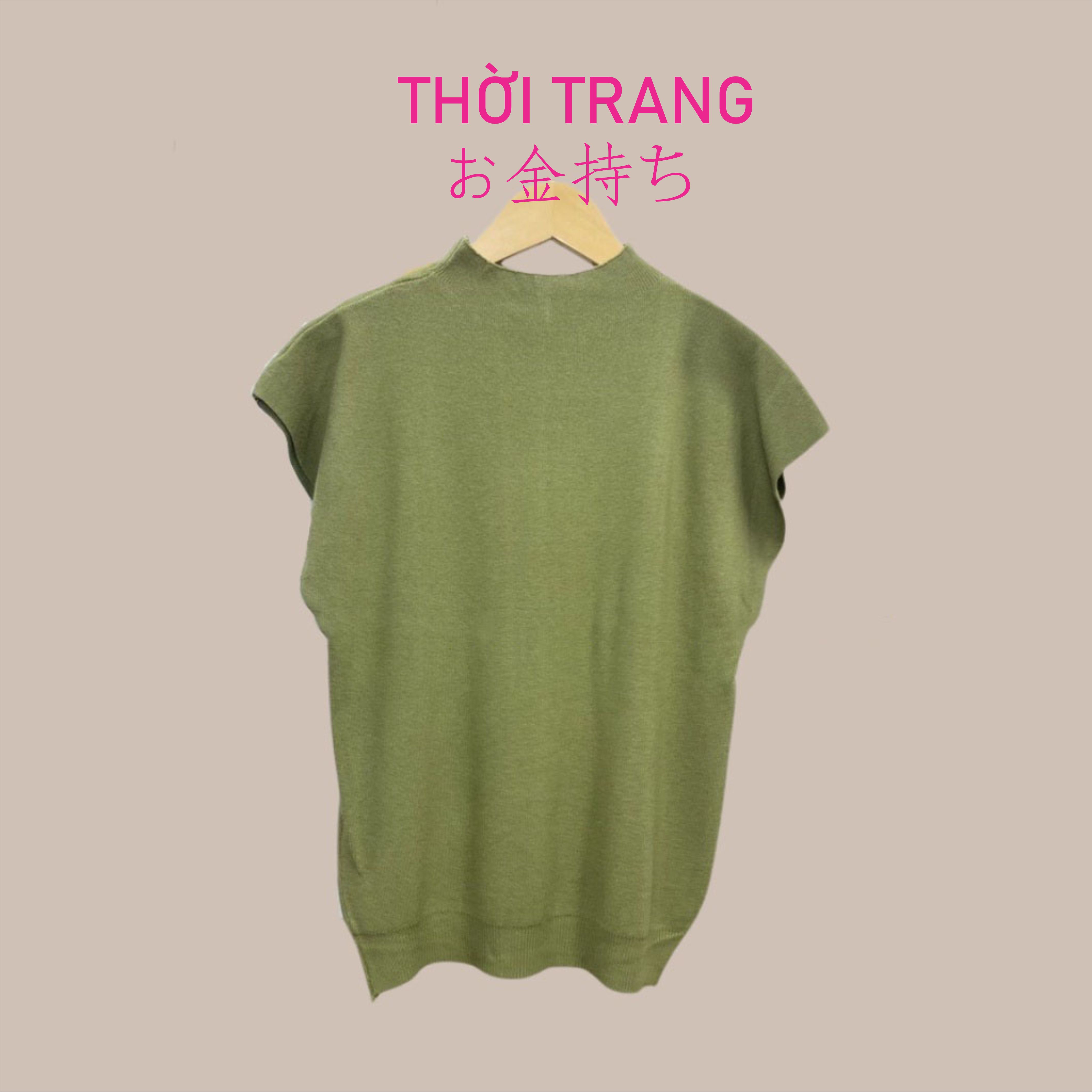 thời trang nữ ao lên cổ 3 phân tay hến có nhiều mầu