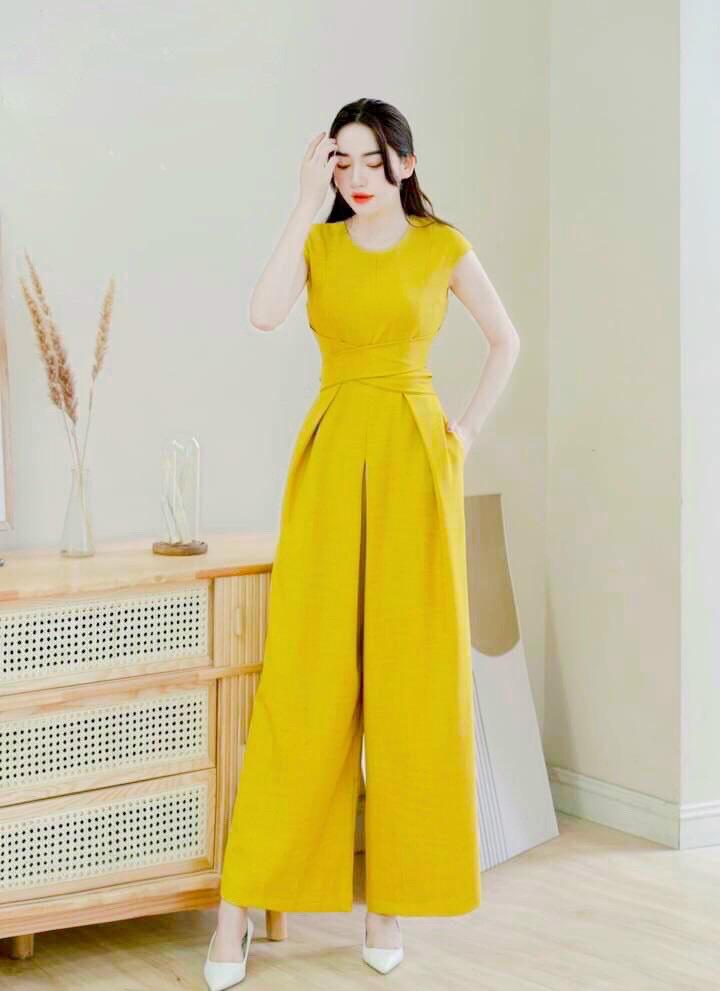 JUMPSUIT SUÔNG CHÉO DÂY EO 13609