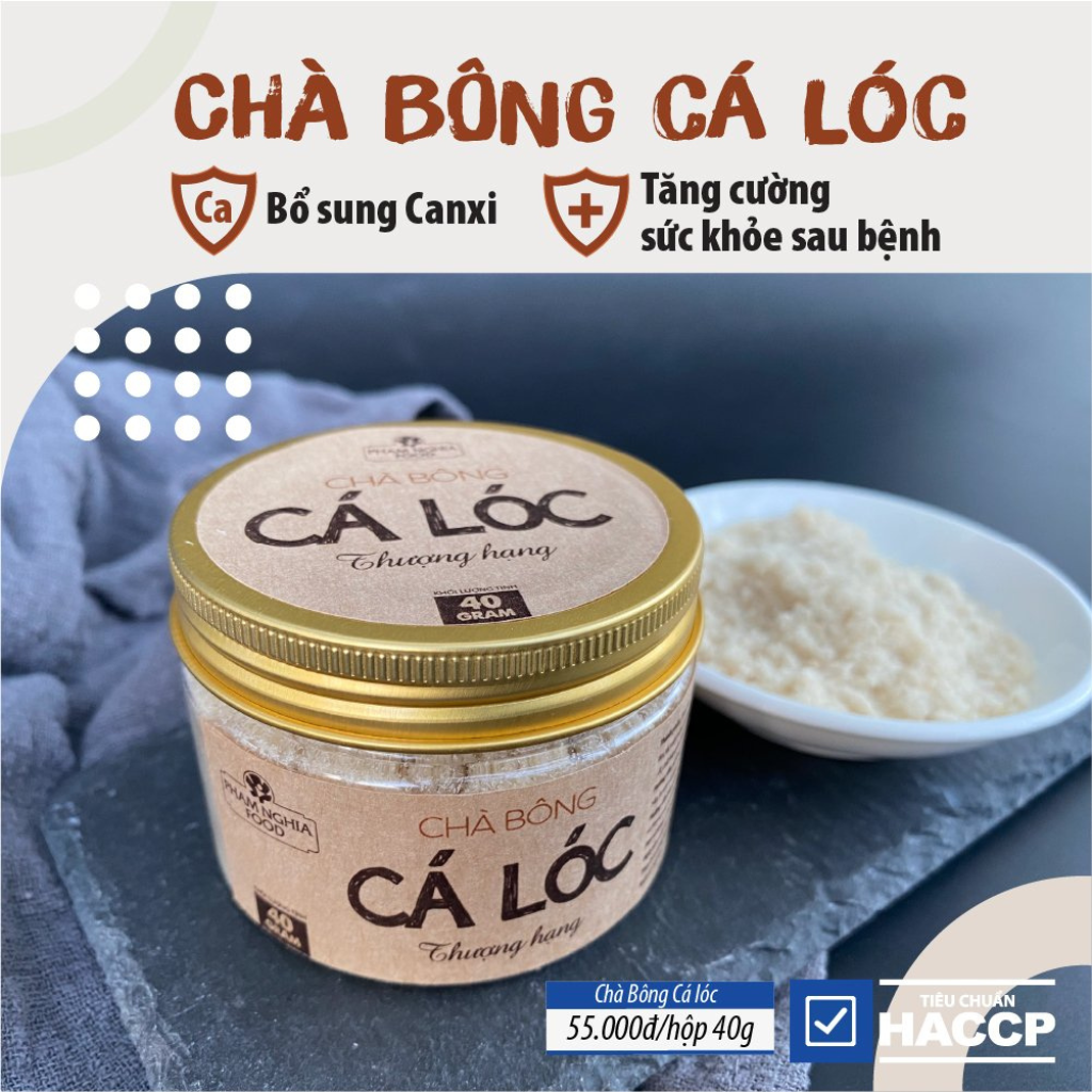 Chà bông cá lóc thượng hạng phamnghiafood hũ 40gr với trên 98% thịt cá lóc chuẩn VietGap - Ruốc cá lóc tiện lợi cho mẹ, dinh dưỡng cho bé yêu