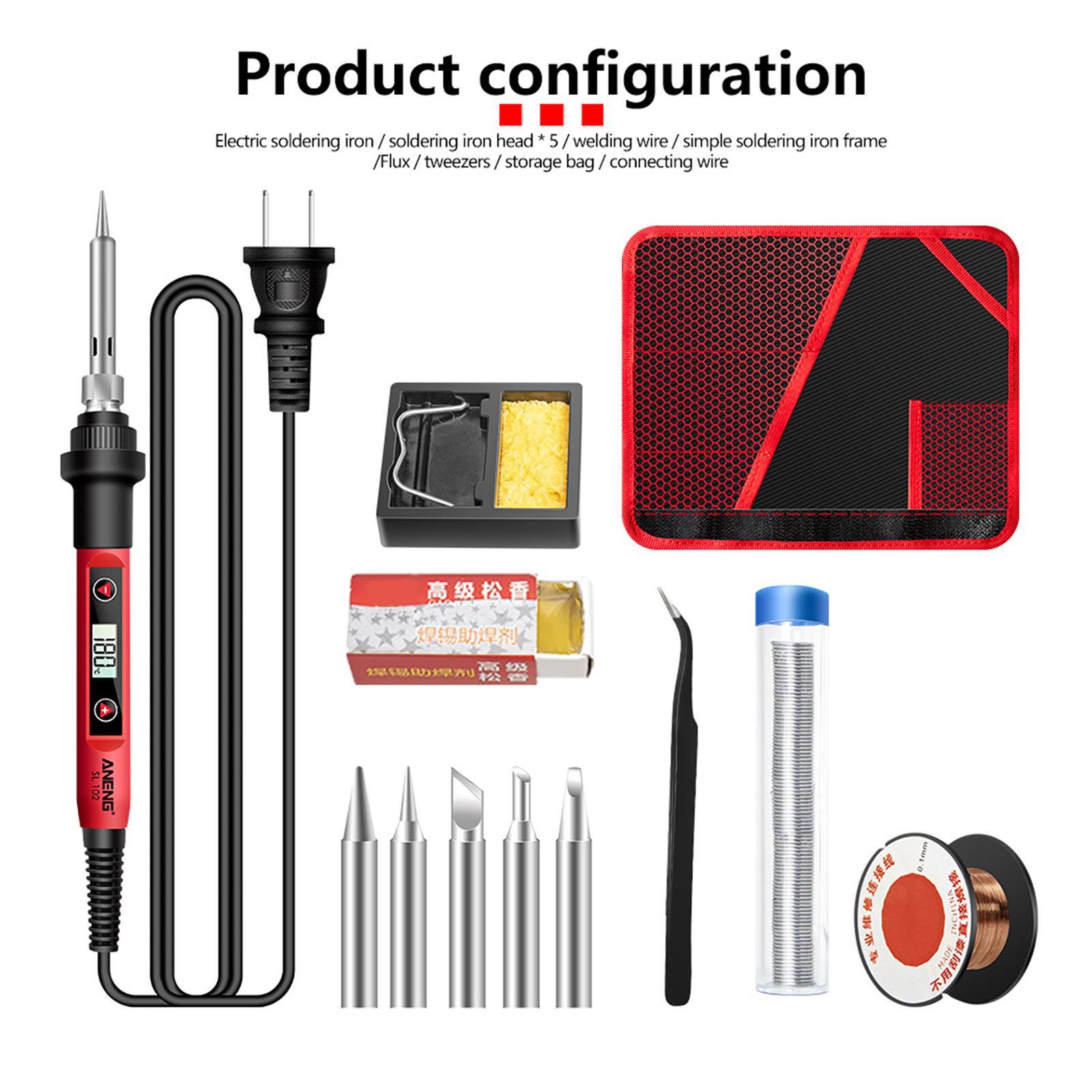 110V Soldering Iron Kit Soldering Display Wire Repairing Tool Set US Plug 12Pcs