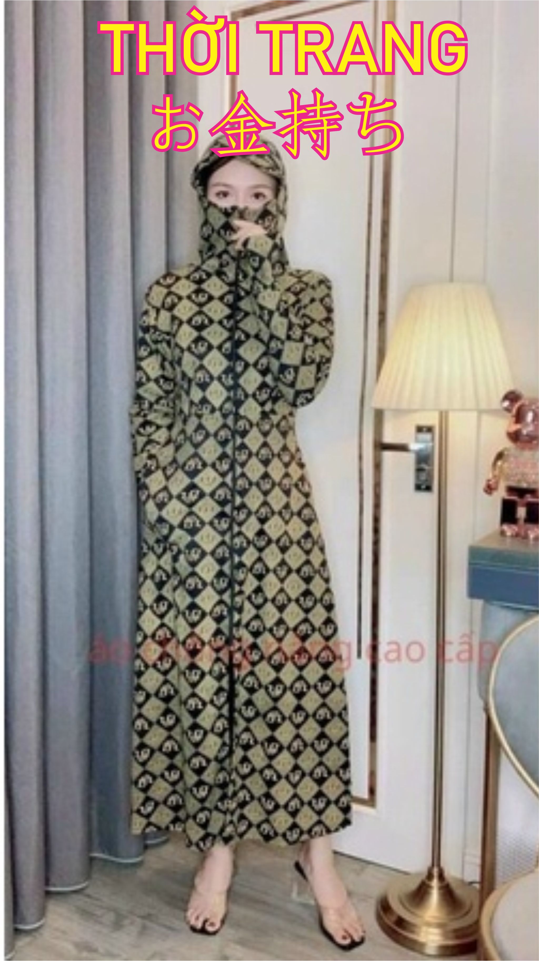 Áo khoác chống nắng toàn thân vải umi dáng váy cao cấp