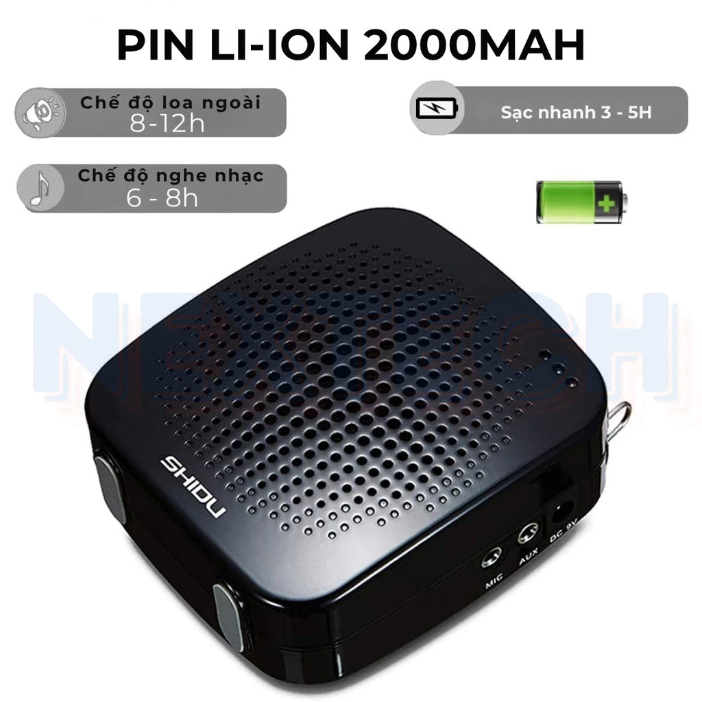 MÁY TRỢ GIẢNG SHIDU SD-S511 CÓ DÂY 15W PIN 2200MAH HIFI ÂM THANH. Loa trợ giảng Shidu S511 – Công suất 15W, Tần số 50Hz – 17KHz, Kết nối đa dạng USB Thẻ nhớ gắn ngoài AUX, Pin Lithium 2200mAh 10-15 tiếng sử dụng, Bảo Hành 12 Tháng. Hàng Chính Hãng