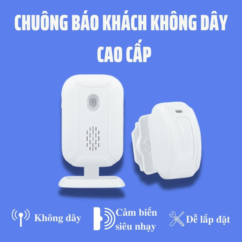 Chuông báo khách hông ngoại không dây chống trộm