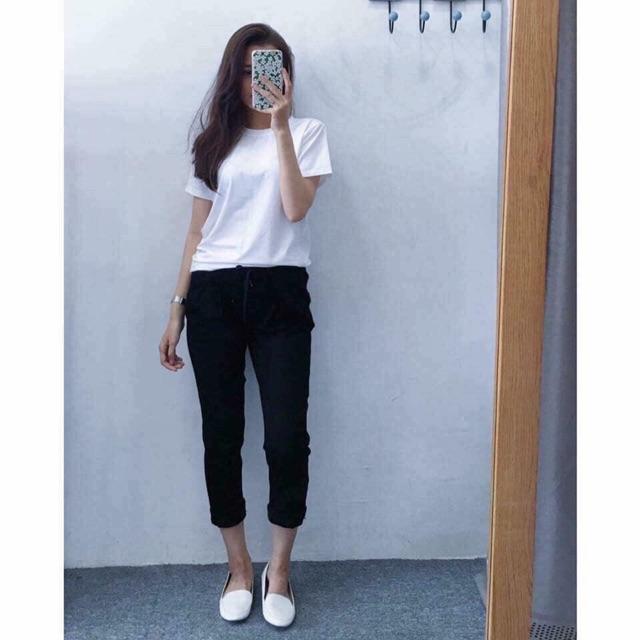 QUẦN BAGGY CẠP CHUN ĐEN TRẮNG