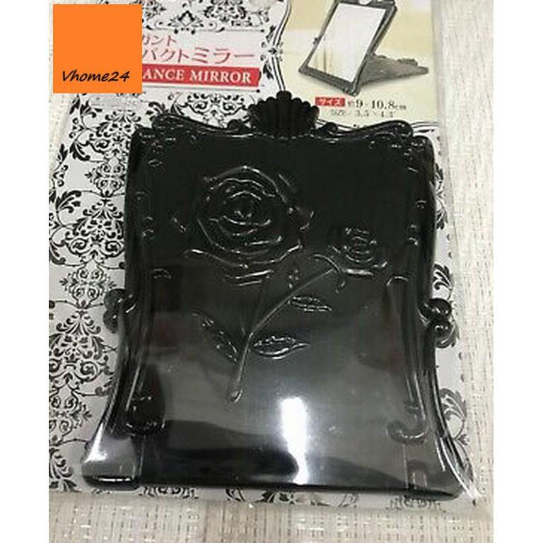 GƯƠNG TRANG ĐIỂM ANNA SUI CÓ NẮP CHỮ NHẬT ĐEN SIZE M 095
