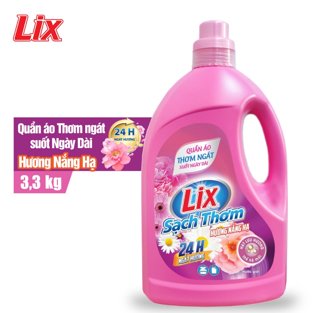 COMBO 2 chai nước giặt Lix sạch thơm hương nắng hạ (2 chai x 3.3kg) N7301