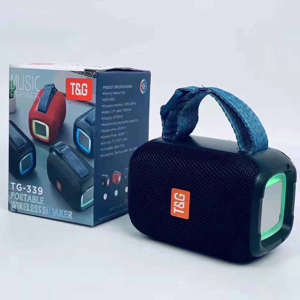 Loa bluetooth T&G-339, loa mini xách tay hỗ trợ USB, thẻ nhớ TF, bass cực mạnh nghe nhạc chất lượng tốt-Hàng Chính Hãng