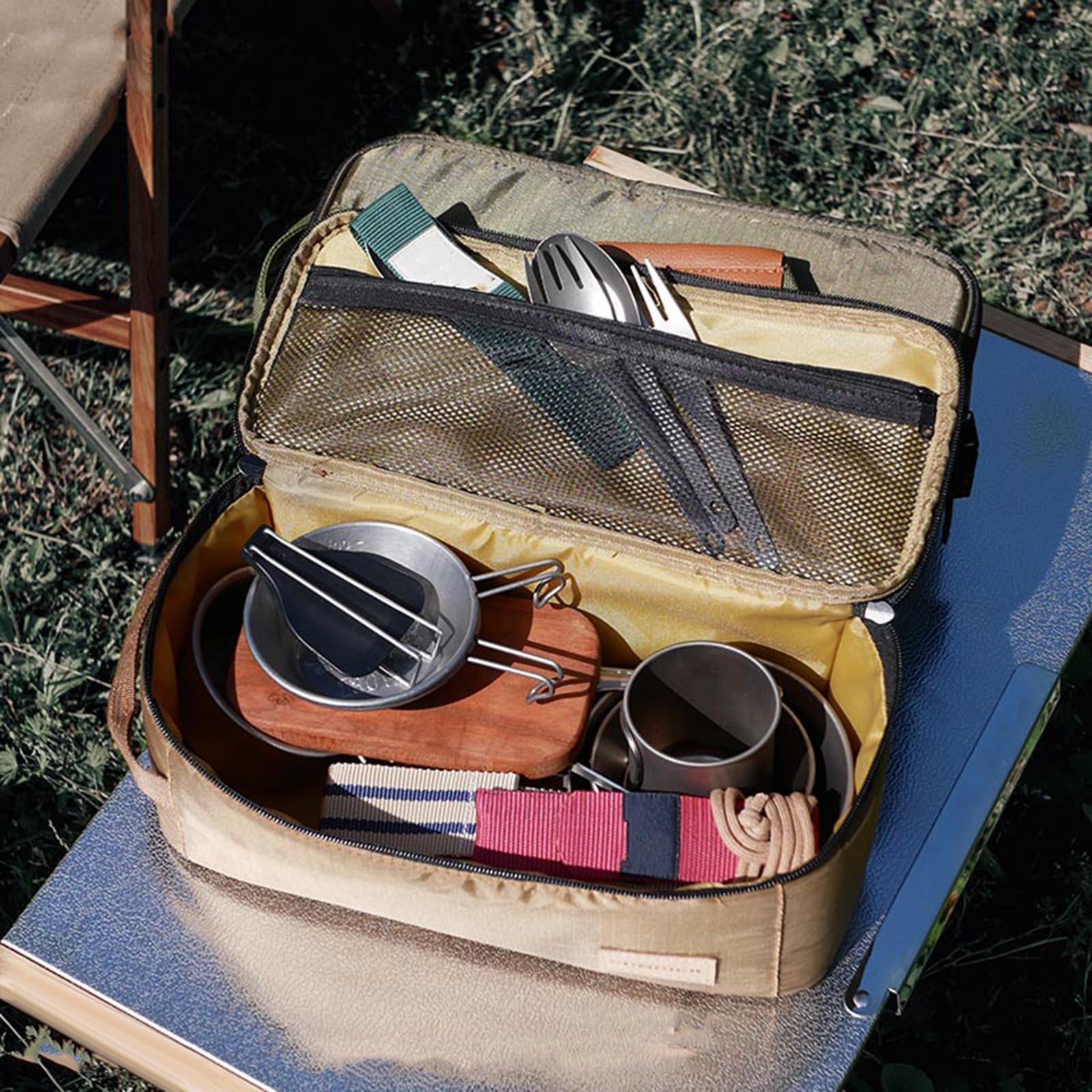 Camping Cookware Storage Bag Handbag Portable Container Case Picnic Bag Tableware Carry Bag for Kitchen Outdoor BBQ Pantry Grill Accessories