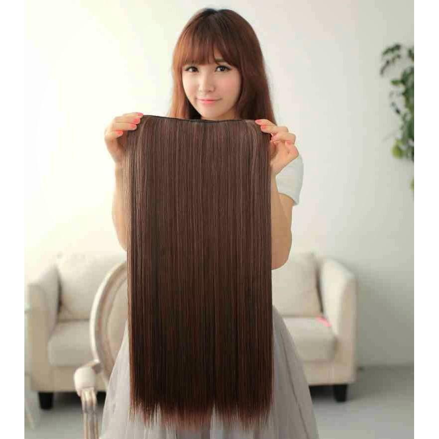 TÓC GIẢ KẸP THẲNG DÀY 200G DÀI 60CM