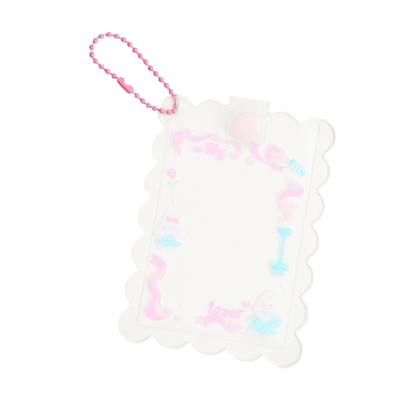 Keychain Card Sleeve Storage Birthday Gift for Women Girls Cartoon Hanging Decoration Pendant Art Supplies Photo Holder Card Protective Case