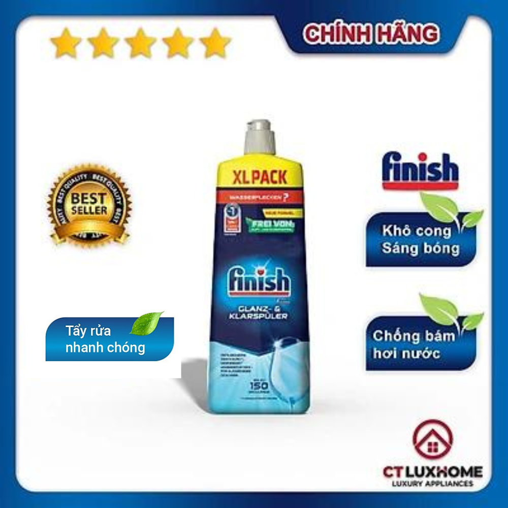 Nước làm bóng Finish 750ml dành cho máy rửa bát - Hàng chính hãng