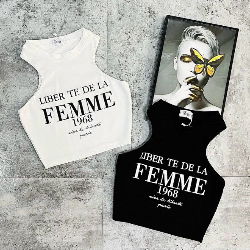 Áo 3 lỗ croptop in chữ và số 1968 cực xinh , chất thun bozip mềm mịn, Áo 3 lỗ chữ croptop siêu hot ( hình thật ), Áo croptop ba lỗ dáng croptop nữ co dãn cá tính ulzzang