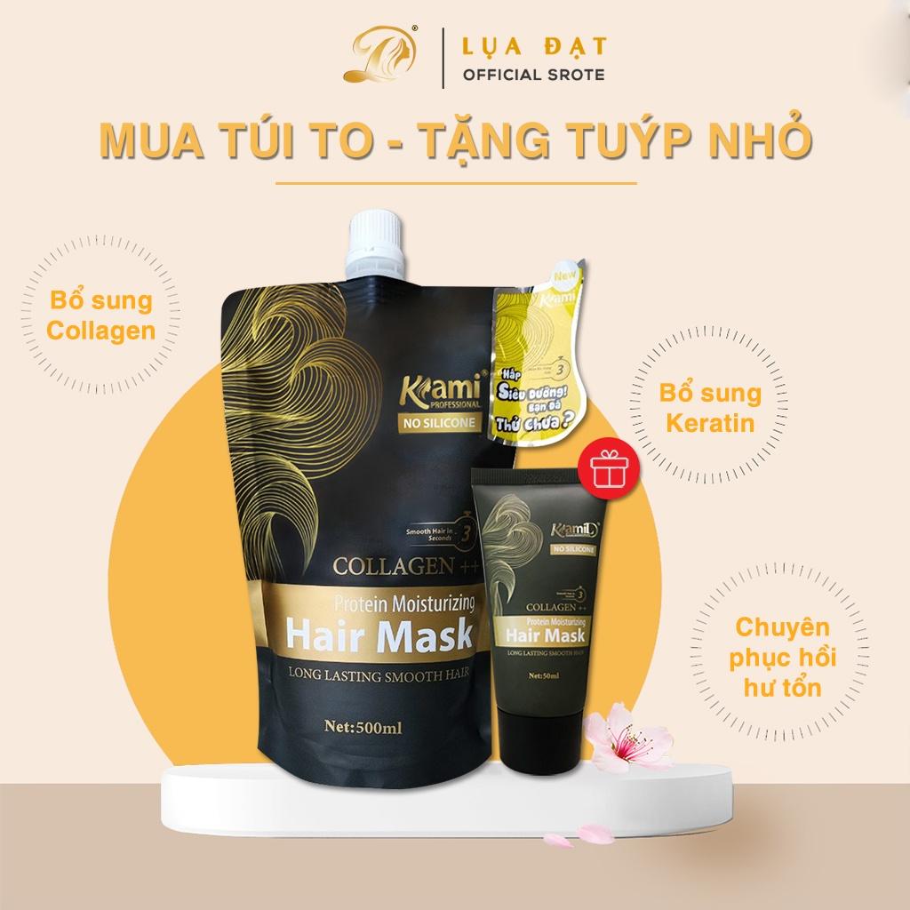 Kem hấp ủ tóc KAMI,dầu hấp tóc Collagen phục hồi tóc khô xơ,trẻ ngọn,hấp tóc siêu dưỡng 500ml