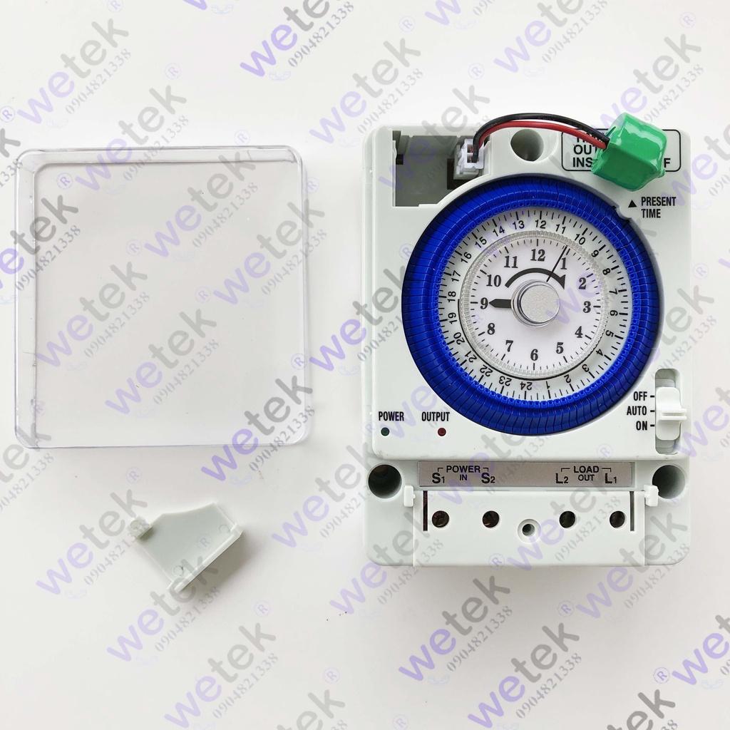 TB388 Timer 24 giờ 16A loại cơ, cài theo 15 phút, có pin tự sạc đi kèm, hàng công ty bảo hành