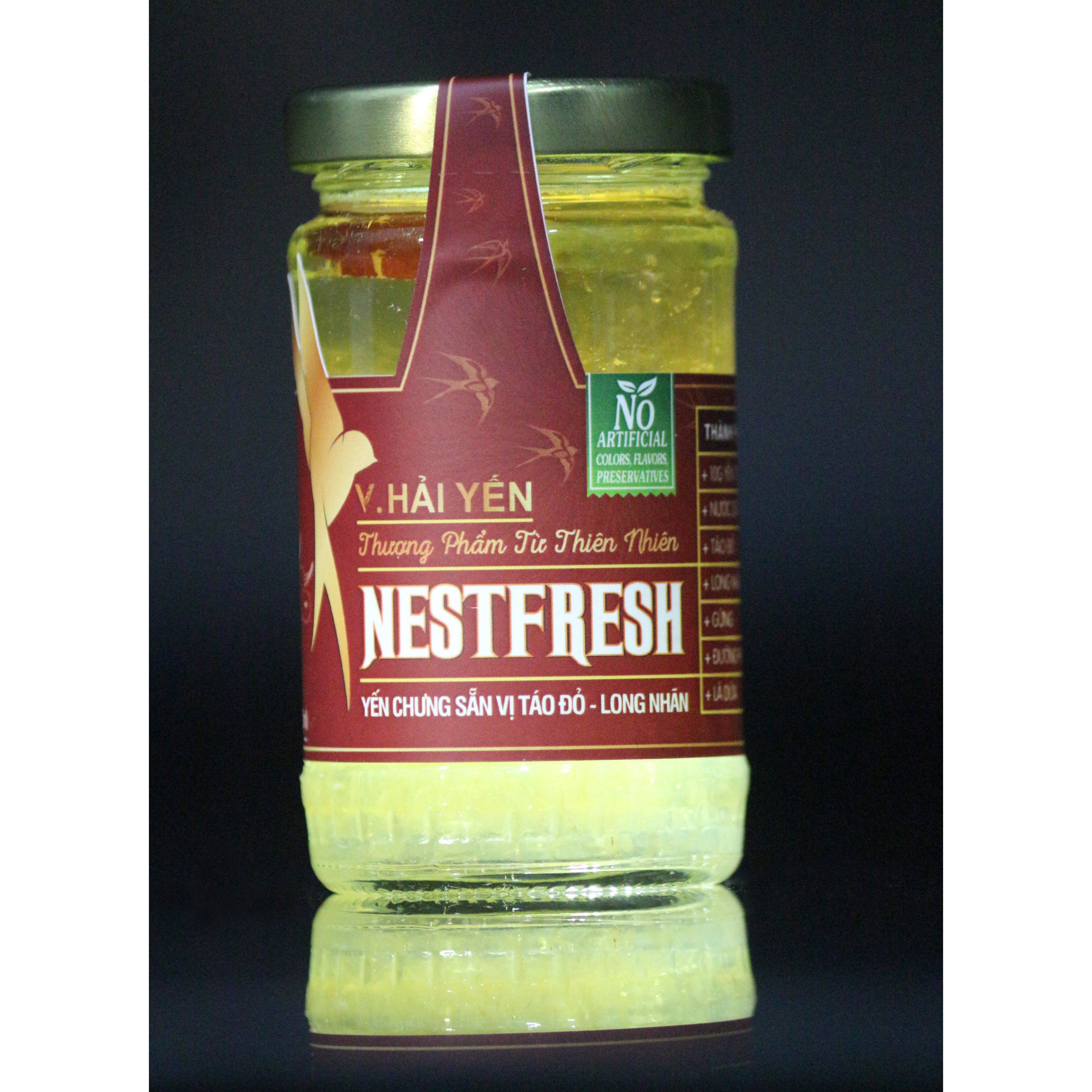 Combo 6 Hũ Yến Tươi Chưng Sẵn Nestfresh Vị Táo Đỏ - Long Nhãn 100ml