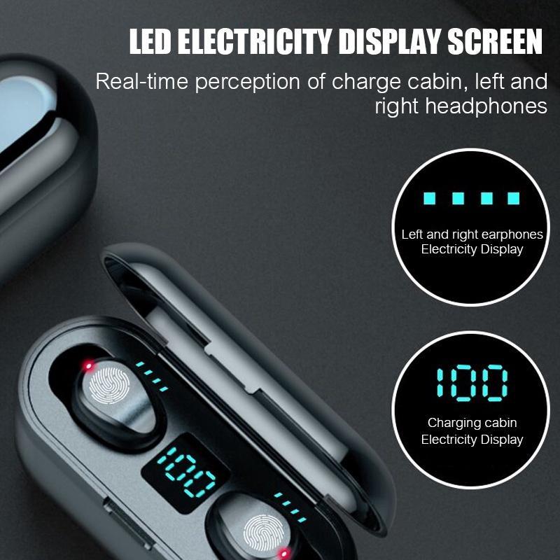 Tai nghe không dây F9 TWS Có Màn Hình LED Hiển Thị LED