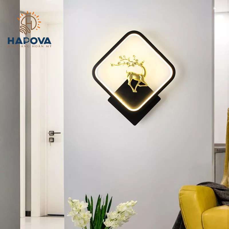 Đèn tường trang trí hình hươu HAPOVA DGT 2090 Màu Trắng, Đen