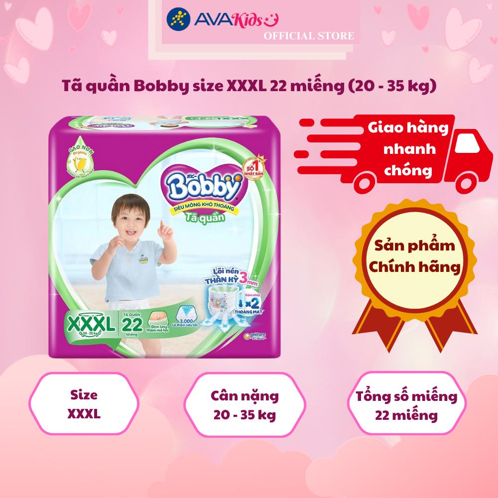 Tã quần Bobby size XXXL 22 miếng (20 - 35 kg)