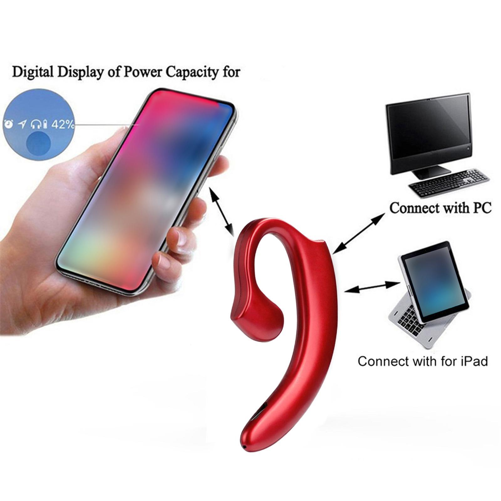 Headphones Wireless  with Microphone for Office Sports Business Red