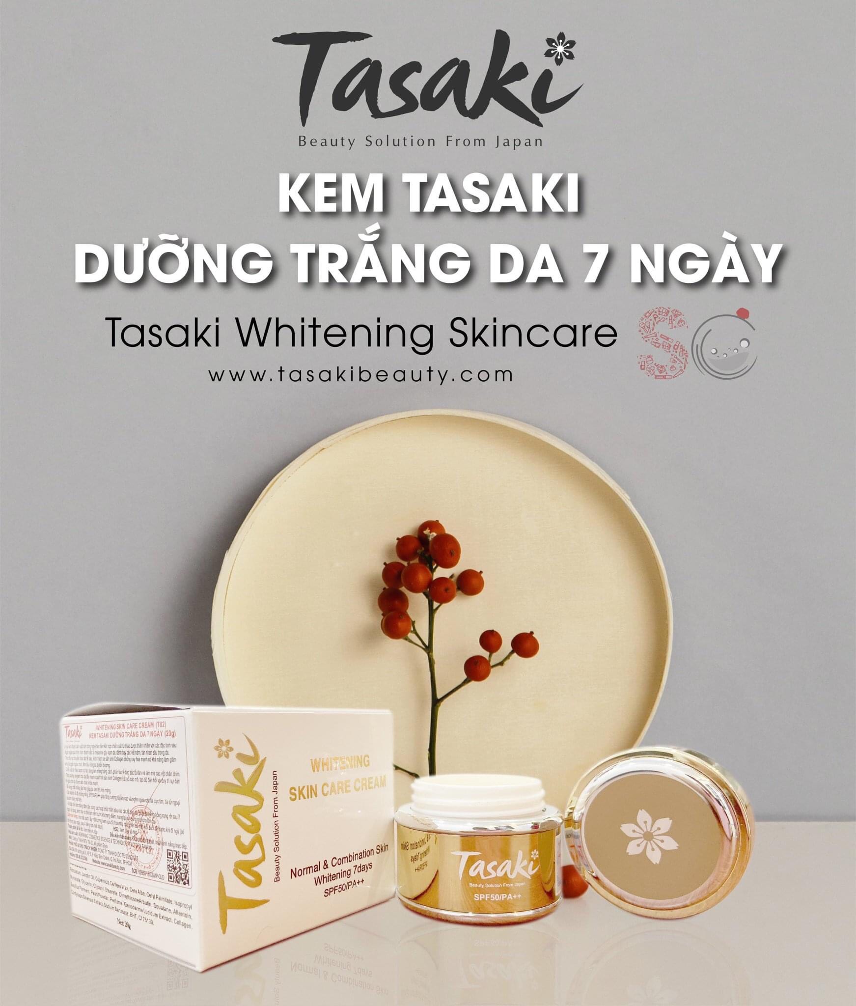 KEM TASAKI TRẮNG DA 7 NGÀY - LÀM TRẮNG - NGỪA LÃO HÓA - WHITENING SKIN CARE CREAM 25G