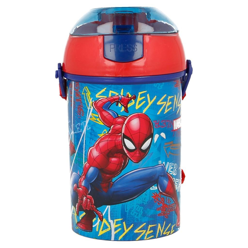 Combo SieuKid Gồm Bát, Đĩa Và Bình Nước Pop Up Canteen Spider-Man Graffiti 450ml Chính Hãng