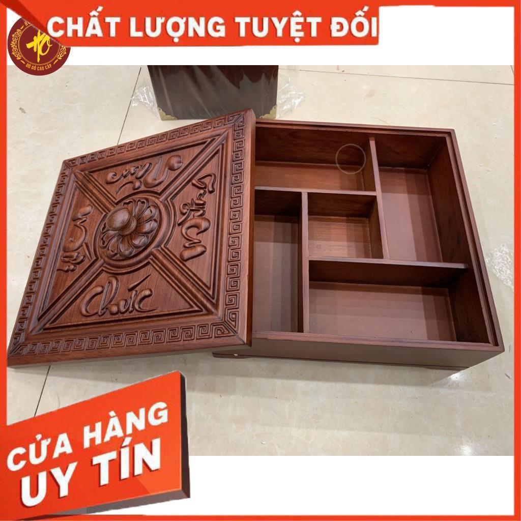 Khay Đựng Bánh Kẹo Ngày Tết bằng Gỗ Hương 5 Ngăn - Mẫu Mới Nhất Tết 2021 - Ảnh thật 100%