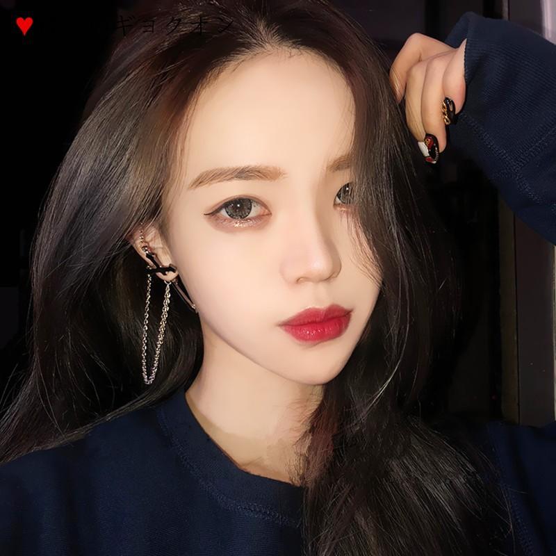 Bông tai nam nữ chữ thập dây xích Unisex