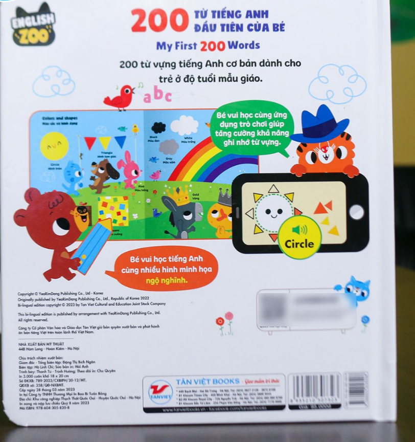 Tiếng anh cho thiếu nhi - 200 từ vựng tiếng Anh đầu tiên của bé – My first 200 words - Bản Quyền