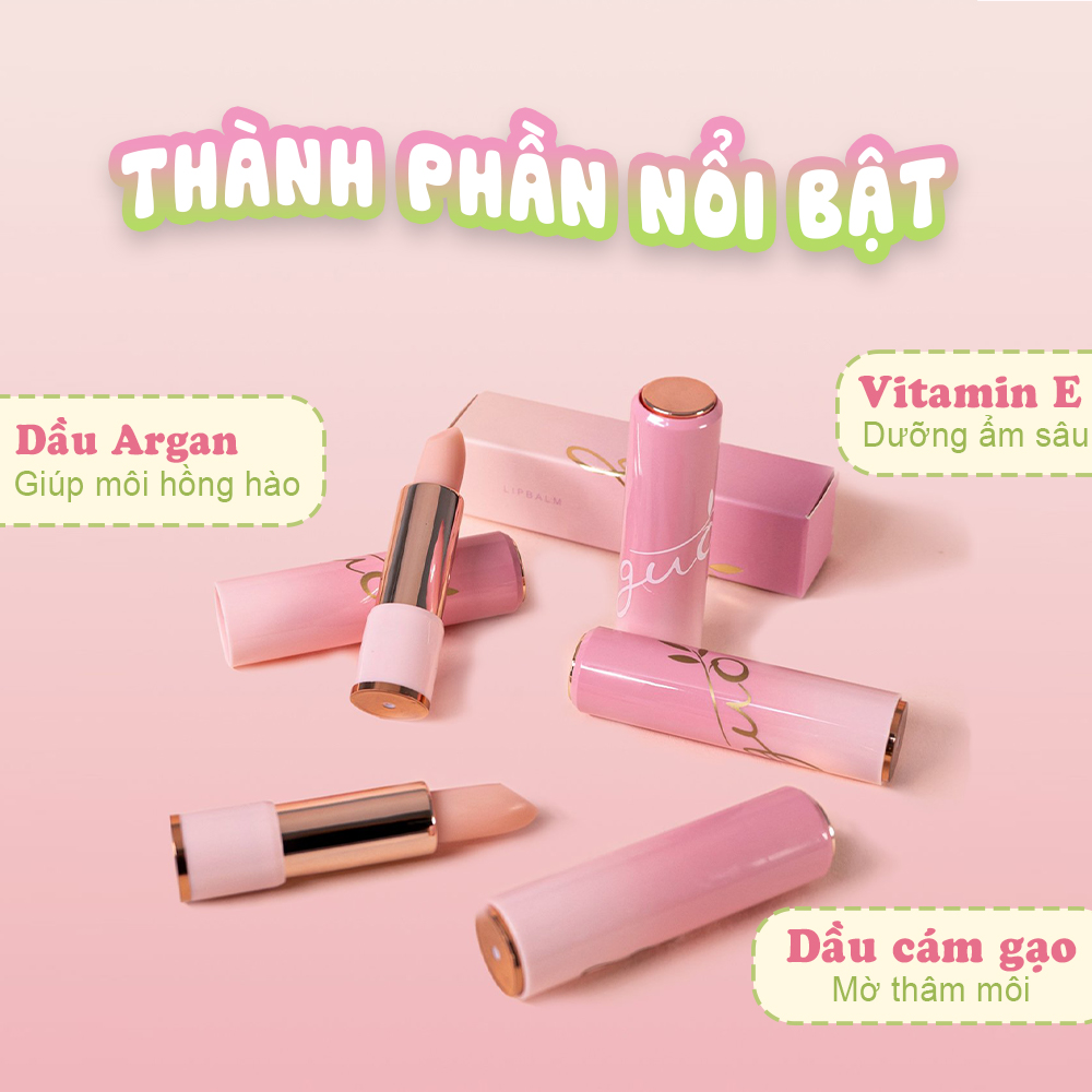 Son Dưỡng Hồng Dâu GUO 5gr - Rose Touch Lip Blam [Dưỡng môi căng mọng thiên nhiên]