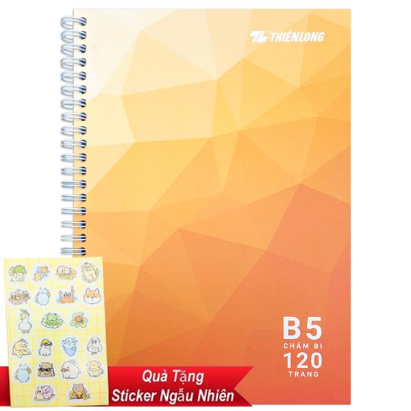 Sổ Lò Xo B5 Chấm 120 Trang 100gsm - Thiên Long MB-018 - Màu Cam